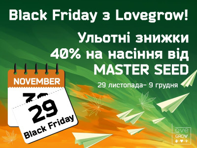 Black Friday з Lovegrow: знижка 40% на насіння MASTER SEED